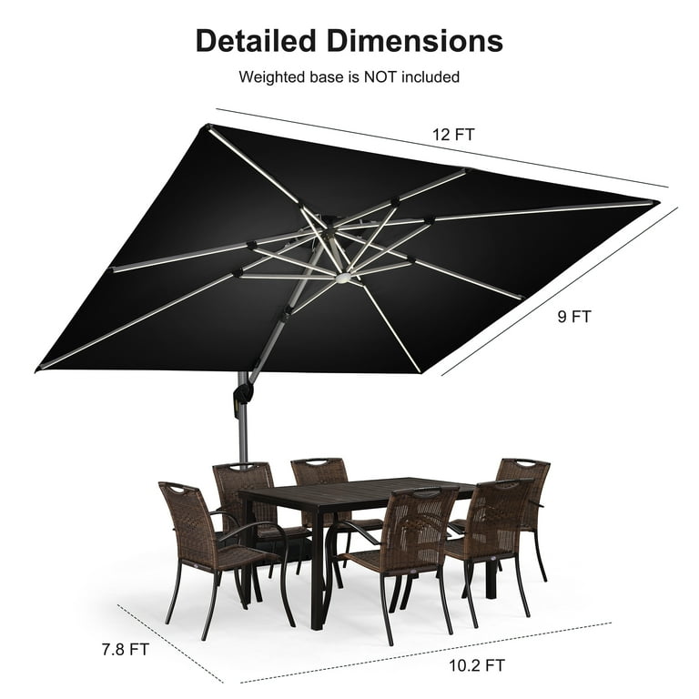 12 foot rectangular patio umbrella AreShark FT for Outdoor, Outdoor Table Umbrella, Outdoor Patio Umbrellas with 8 Sturdy Ribs, Patio Umbrellas for Market, Garden, Deck, Backyard, Pool (Cerulean) : Patio, Lawn & Garden Elevate your outdoor space with our rectangle cantilever patio umbrella TheLAShop 15'x9' 12-Rib Patio Rectangular
