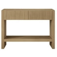 thumbnail image 3 of Manzanita 48" Wide Rectangular Solid Wood Fluted Console Table in Light Oak, 3 of 5
