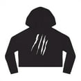 thumbnail image 2 of Effete Feline Claw Marks Scratch Women’s Cropped Hooded Sweatshirt, 2 of 3