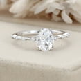 thumbnail image 3 of Bow Jewel Double Prong Set 1.9 Ct Oval Cut Lab Created Diamond Ring for Women's - 14K White Gold Over Ring - Solitaire with Accents Anniversary Ring for Her - Engagement Wedding Gorgeous Ring, 3 of 8