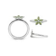 thumbnail image 3 of 2/5 Carat (Ctw) Green Peridot Flower Ring in Sterling Silver, 3 of 5