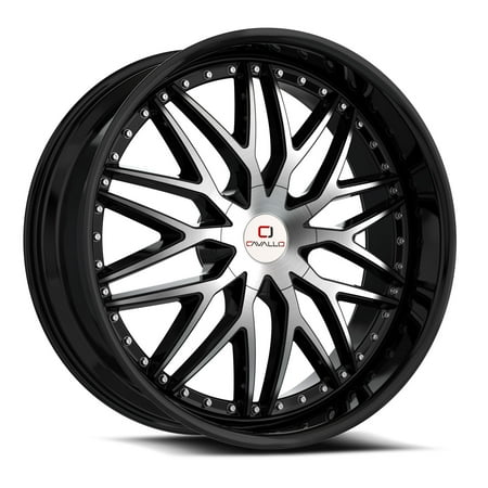 Cavallo CLV-46 22x9.5 Blank 5x/6x +18 Cb 78.1 Gloss Black & Machined