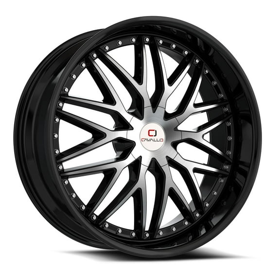 CAVALLO 18X8.0 4X100/4X114.3 35ET 74.1CB GLOSS BLACK MACHINED