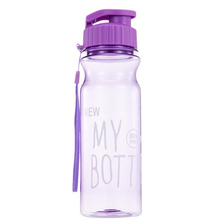 

Bluelans Water Bottle 650ML Water Bottle Food Grade Large Capacity Portable Fitness Sports Water Jug with Lanyard Outdoor Supply