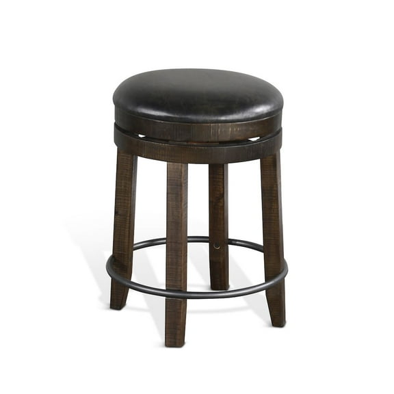 Sunny Designs Homestead 24" Backless Swivel Barstool in Tobacco Leaf (Set of 2)