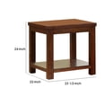 thumbnail image 5 of Square Shaped End Table with Open Bottom Shelf Brown - Saltoro Sherpi, 5 of 6