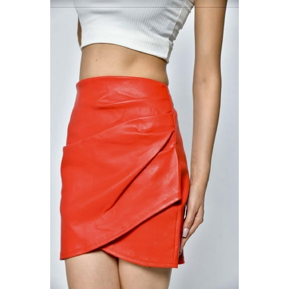 Ladies Stretchable Leather Designer Skirt