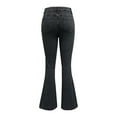 thumbnail image 5 of qolati Jeans for Women Trendy Button High Waisted Bell Bottom Jeans Butt Lifting Stretch Boot Cut Jeans Denim Pants with Pockets, 5 of 5