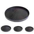 thumbnail image 4 of Round Wood Tableware Serving Decorative Trays Platters Black,, 4 of 6