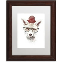 Trademark Fine Art 'It's Pretty Cold Outside' Canvas Art by Robert Farkas, White Matte, Wood Frame