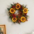 thumbnail image 2 of Nearly Natural 4275 27 in. Sunflower Berry Artificial Wreath, 2 of 4