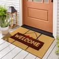 thumbnail image 2 of Welcome Mat, Yamaziot 24"x36" Coir Door Mat for Inside Outside, Outdoor Non Slip Utility Entryway Rug Front Doormat, Dirt Trapper, All-Season, Brown, 2 of 8