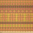 thumbnail image 2 of Ambesonne Aztec Boho Fabric by the Yard Microfiber, Folkloric Ornamentation, 2 Yards, Burnt Sienna Yellow Brown, 2 of 2