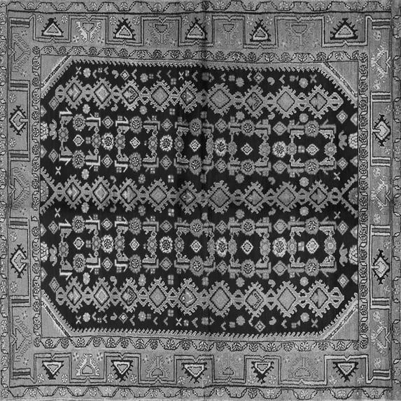 Ahgly Company Indoor Square Persian Gray Traditional Area Rugs, 4' Square