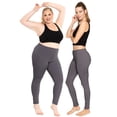 thumbnail image 2 of Stretch Is Comfort Women's Cotton Ankle Leggings Stone Gray 2X, 2 of 7
