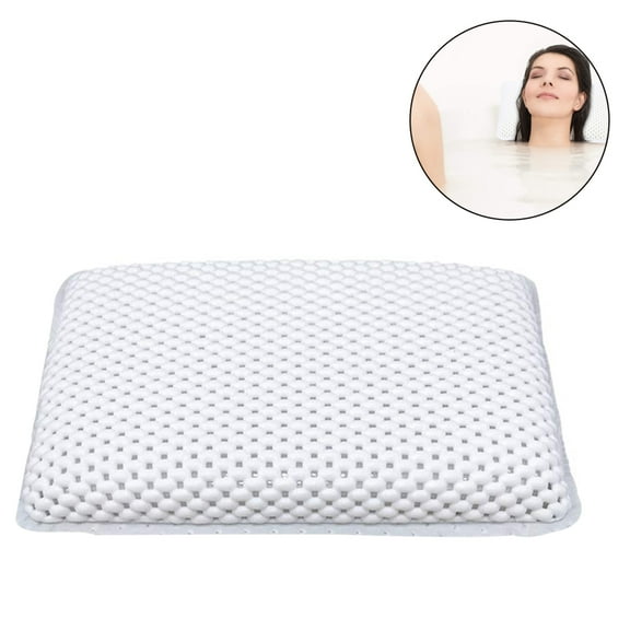 Non Slip Bath Pillow, Spa Bathtub Head & Neck Rest Support, Permeable Quick Drying Air Mesh Tub Pillow Fits Any Tubs, Soft and Relaxing
