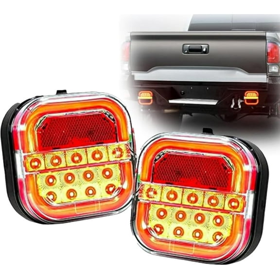 Trendfetchus Wireless Tail Light Wireless Tail Light, Car Truck LED Guide Light, Waterproof Guide Light for Boat, Truck, RV Turn Signal (1 Set)