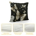 thumbnail image 4 of Creowell  Decorative Throw Pillow Covers Double Sided Pillow Covers for Sofa Gold White Butterflies Black Couch Throw Pillow Cases Soft Plush Cushion Case Square Cushion Cover for Living Room, 4 of 5