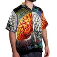 thumbnail image 2 of Mathematical Engineering Men's Hawaiian Poplin Casual Printed Button Down Short Summer Beach Shirts, Unisex, 2 of 6