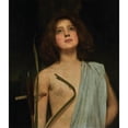 thumbnail image 2 of John William Waterhouse 12x14 Gold Ornate Wood Frame and Double Matted Museum Art Print Titled - A Young Saint, 2 of 4