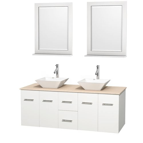 Wyndham Collection Centra 60 Double Bathroom Vanity Matte White