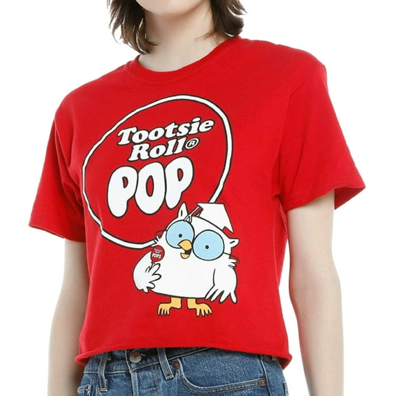 Tootsie Roll Pop Junior Women's Red Crop T-Shirt