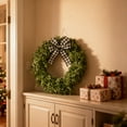 thumbnail image 6 of Hometravel Eucalyptus Leaf Wreath, Artificial Greenery Bow Door Hanging, Christmas Themed Entryway Decor for Home, Seasonal Display Arrangements, 6 of 7