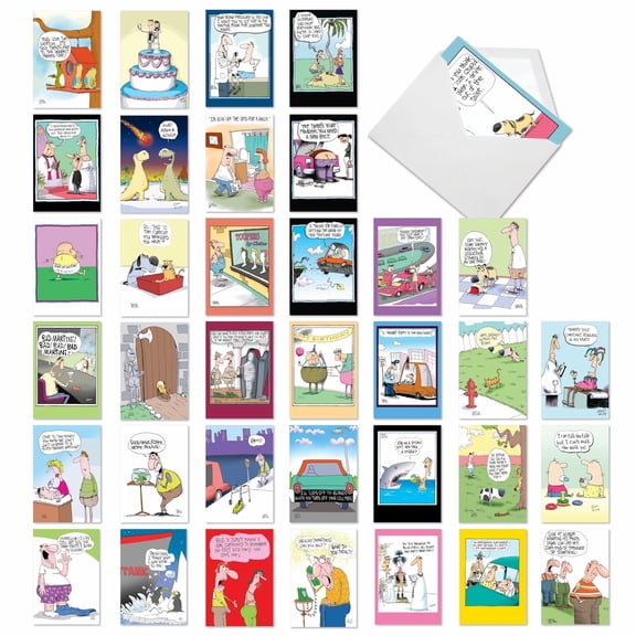 The Best Card Company 10 Assorted Blank All Occasions Notes Set 4x5.12 w/ Envelopes, 10x1 Designs, For Men, Women, Slip Notes M6453OCB