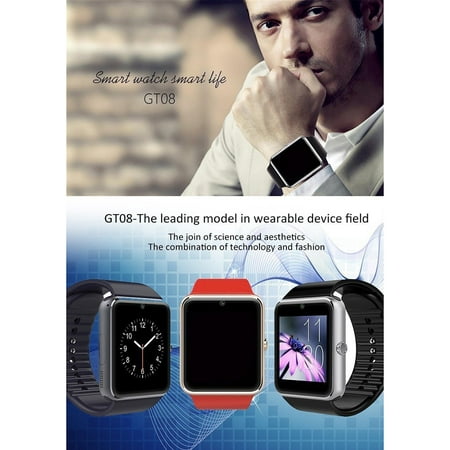 GT08 Bluetooth Smartwatch Smart Watch with SIM Card Slot and 2.0MP Camera for iPhone / Samsung and Android Phones (Best Smartwatch For Iphone Uk)