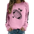 thumbnail image 2 of Football Sweatshirt for Women Crew Neck Long Sleeve Graphic Printed Pullover Shirt Lightweight Casual Loose Fit Fashion Tops 2025, 2 of 5