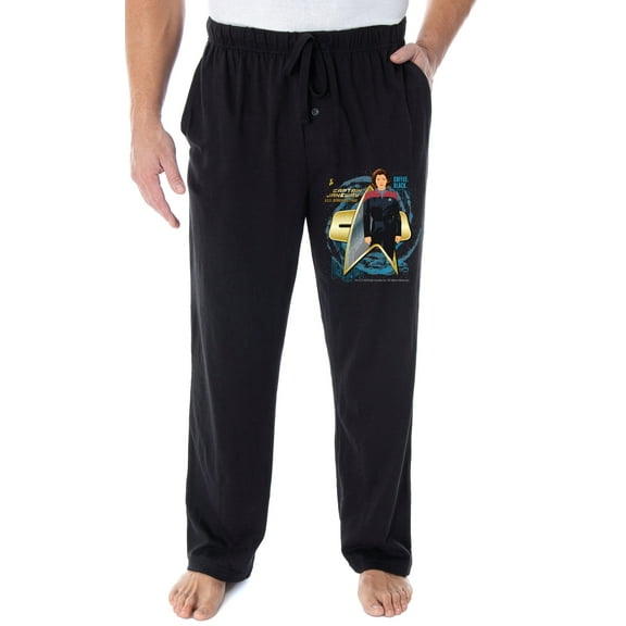 Star Trek Voyager Men's Captain Janeway Coffee Black Sleepwear Pajama Pants