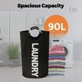thumbnail image 4 of YARRAMATE Laundry Basket, 90L Collapsible Oxford Fabric Waterproof Laundry Hamper with Curved Aluminum Handles (Beige), 4 of 11