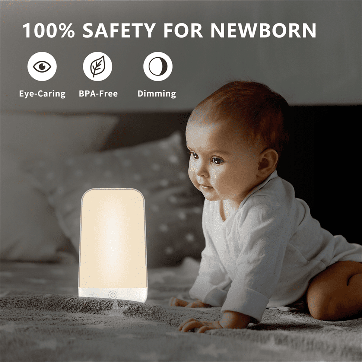 Smart Wireless Dimming and Color 3600mA Battery Charging Touch Music Atmosphere Bedside Mother and Baby Night Light