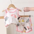 thumbnail image 2 of CAUYDY Baby Toddler 9M 12M 18M Boy Girl Summer Outfit Pajamas Set 2-Piece Soft Sleeveless Top and Shorts 3T-6T Kids Loungewear (Sizes 3-4 Years,L4-Light Pink), 2 of 9