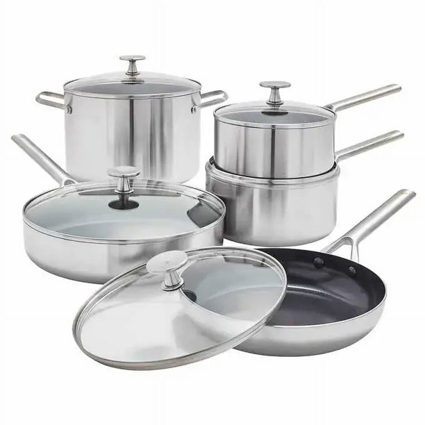 Steel Kitchenware Blue Blue Diamond Non-Stick Triple Steel Cookware Set, 10-piece - Walmart.ca