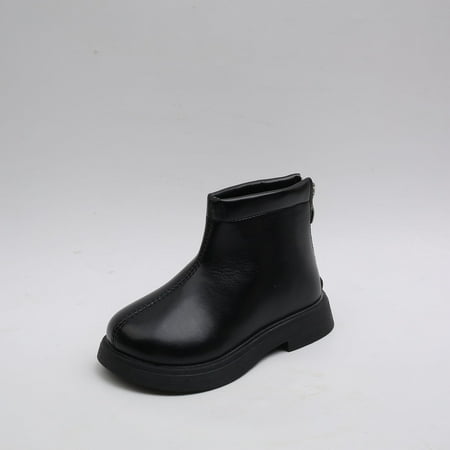 

ZMHEGW Children Shoes Toddler Girls Little Kid Short Short Fleece Windproof Girls School Leather Boots For Girls