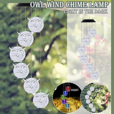 

Shpwfbe lamp Outdoor Chime Owl Light Garden Solar Wind Home Decor night light