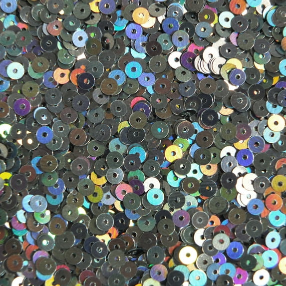 Pewter Shiny Gray Sequins 4mm Lazersheen Rainbow Reflective Metallic Made in USA
