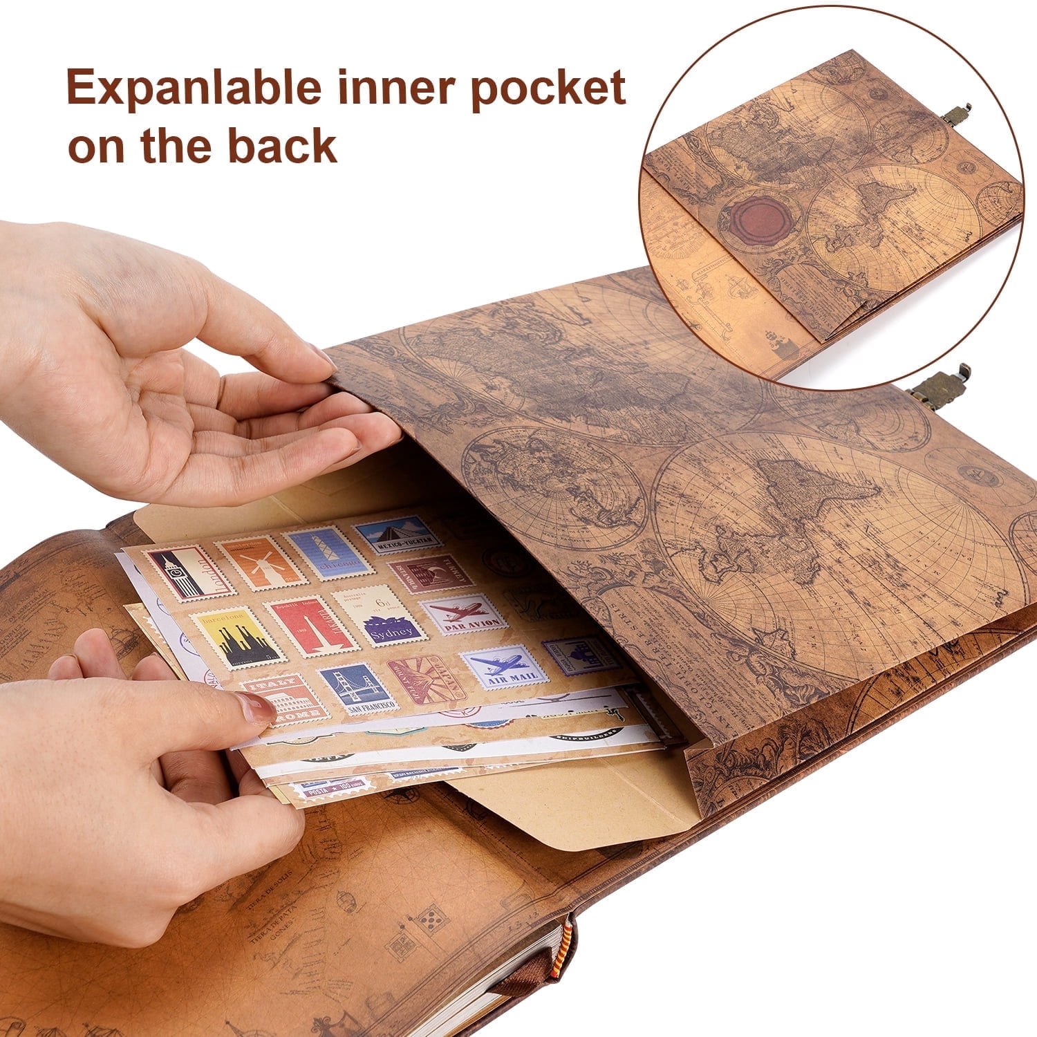 Nuao 180 Pages Our Adventure Book Scrapbook Photo Album, Leather Hardcover Travel Scrap Books Memory Book Gift for Anniversary Wedding Mother's Day