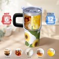 thumbnail image 6 of Sunflower 20oz Stainless Steel Tumbler with Handle and Straw – Insulated Travel Cup with Sliding Lid, 360° Full Wrap Printed Mug for Home, Outdoor & Sports Use, Foral, 6 of 6