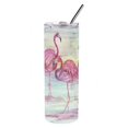 thumbnail image 3 of Flamingos Double Walled Stainless Steel 20 oz Skinny Tumbler, 3 of 4