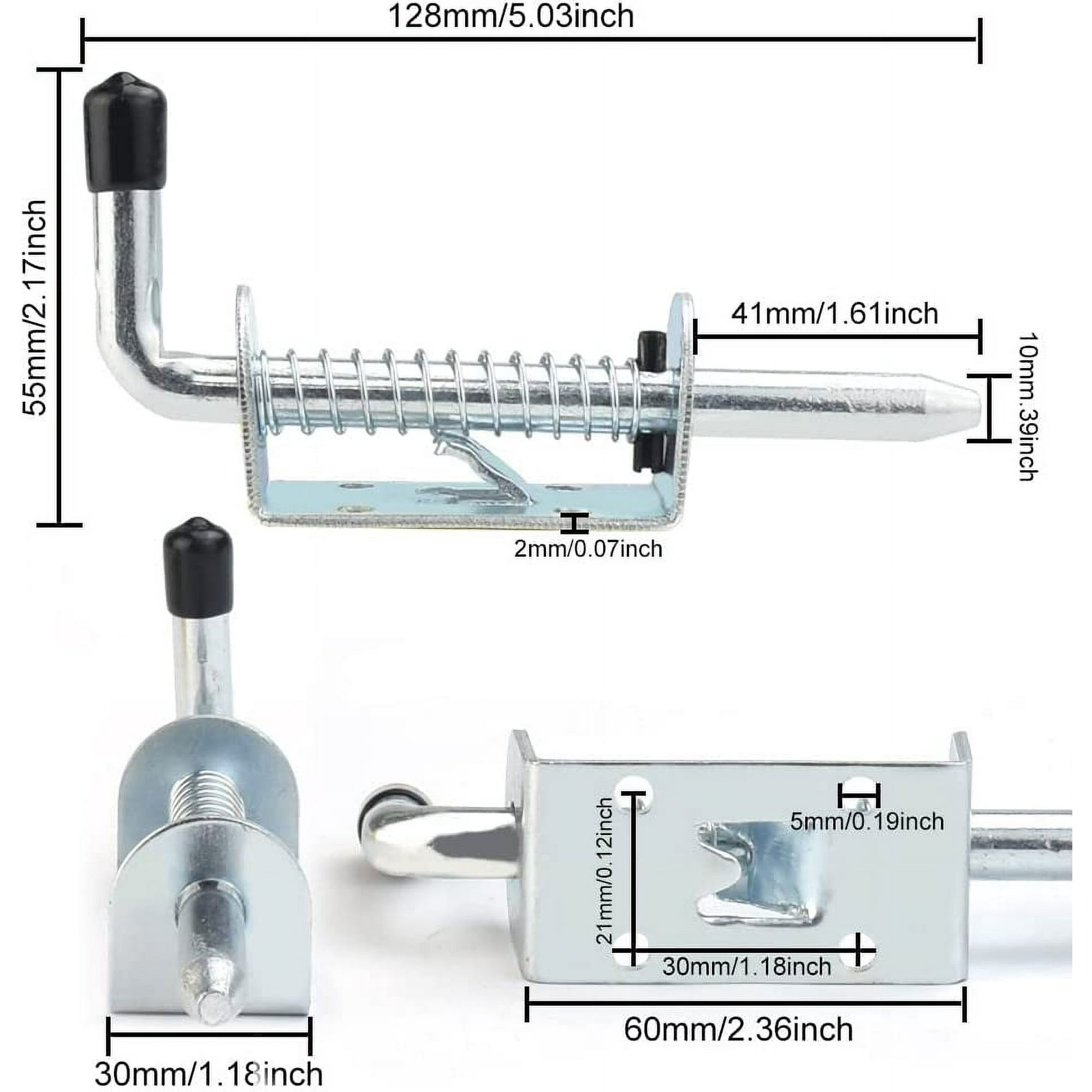 Loquet De Porte Automatique Argent - Verrou à Ressort En Alliage Pour Cage, Armoire, Portail