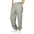 thumbnail image 3 of Boys Sweatpants Open Bottom Athletic Baggy Straight Leg Pants Casual Drawstring Waist Joggers with Pockets Grey Size 11-12 Years, 3 of 7