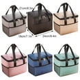thumbnail image 4 of Soidarity Bolsa de almuerzo con aislamiento ecológico, bolsa térmica portátil para picnic, bolsa térmica para nevera portátil reutilizable carpas blanco, 4 of 6
