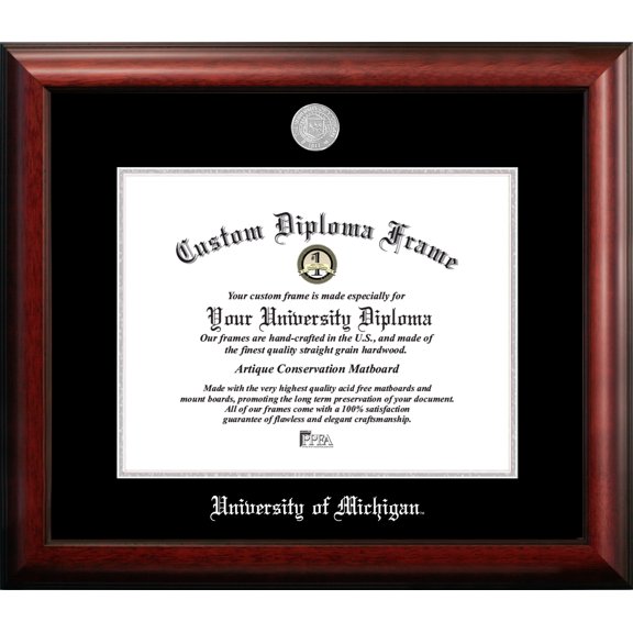 University of Michigan 14w x 11h Silver Embossed Diploma Frame