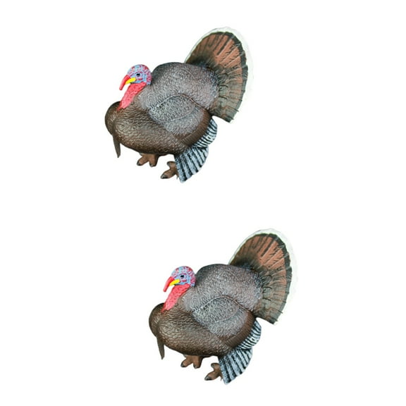 2 Pack Turkey Figurines Animal Realistic Children's Toy Ornament