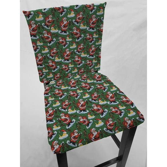 Christmas Dining Room Chair Back Covers or Seat Covers by Penny's Needful Things (Both Chair Back & Seat Cover) (16 W x 14 H CHAIR BACK) (Santa)