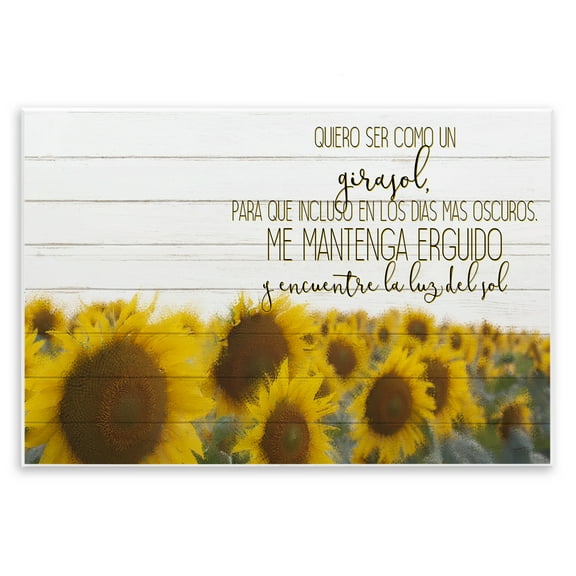 Stupell Industries Quiero Ser Como un Girasol Inspirational Quotes & Sayings Painting Unframed Art Print Wall Art, 15 x 10