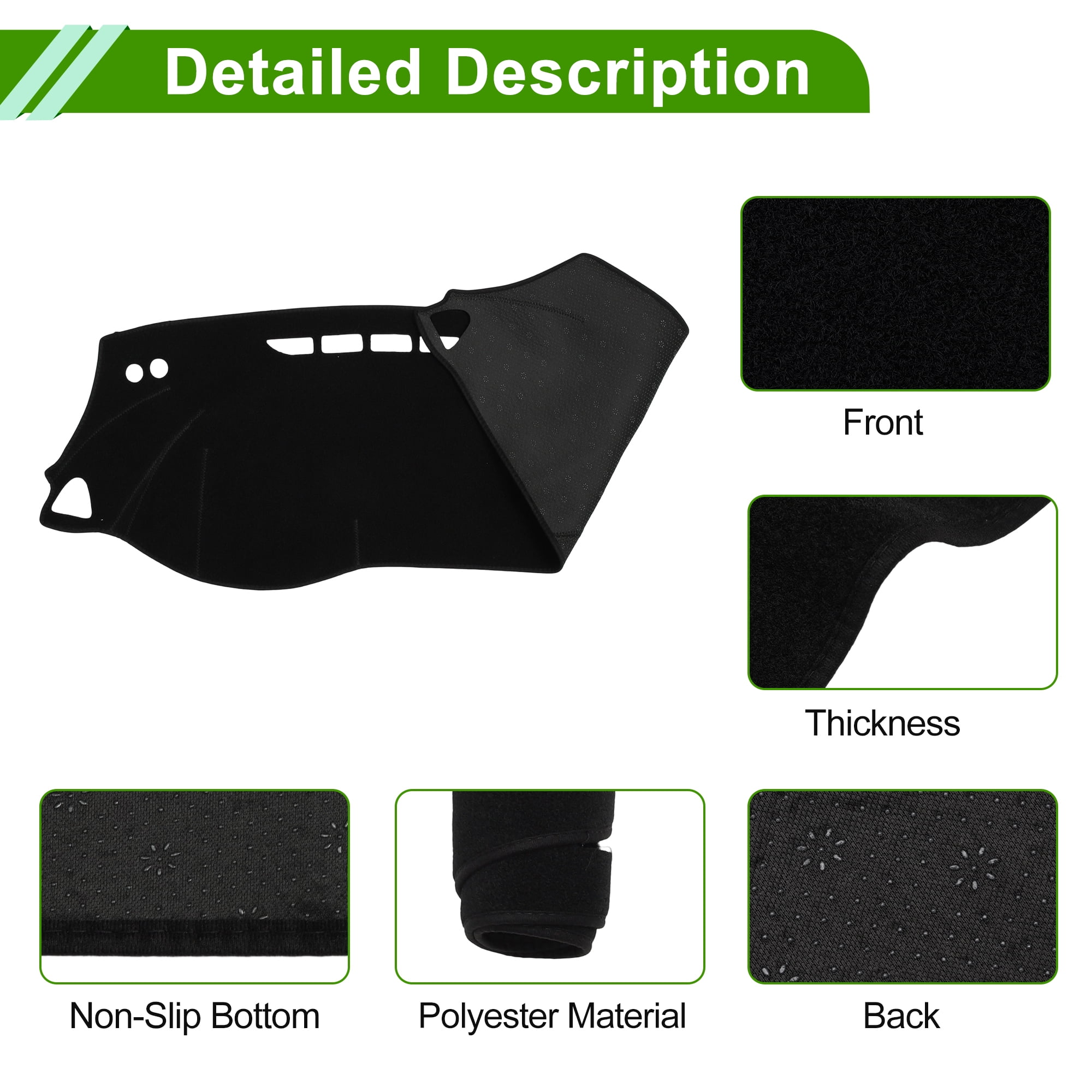 Unique Bargains Dashboard Cover for Nissan Kicks Play 2025 Dash Cover Mat Carpet Center Console Dash Cover Mat Car Interior Anti-Slip Polyester Black 1 Pc