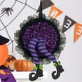 thumbnail image 4 of Halloween Fancy Witch Legs Wreath Door Hanging Garland Decor, 4 of 4